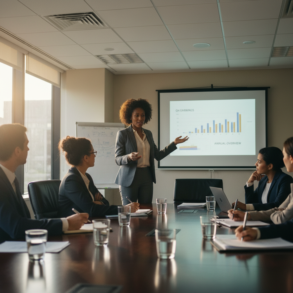 Consultants meeting in a conference room