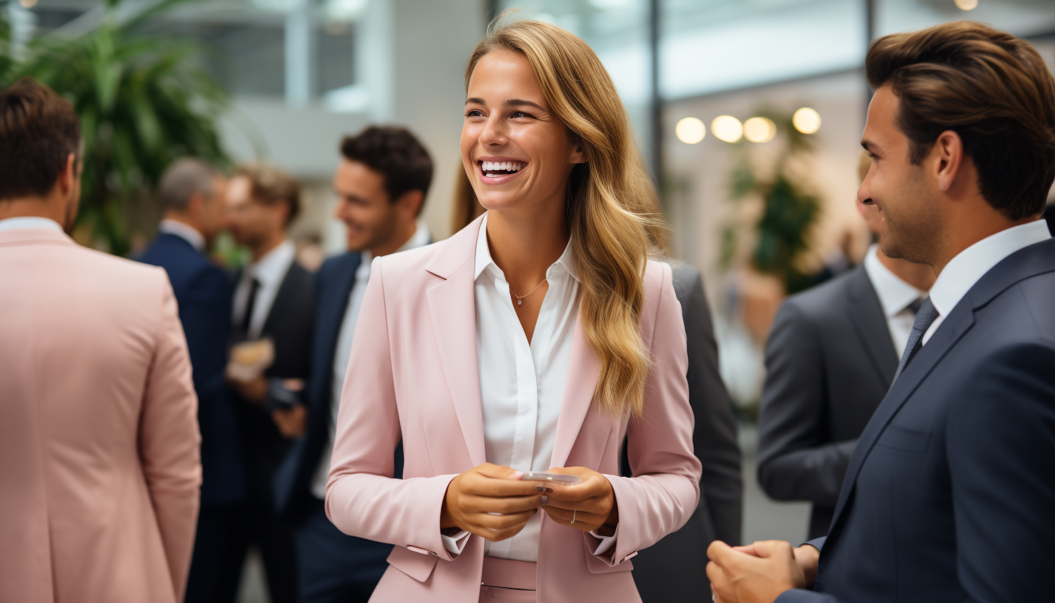 A confident businesswoman smiling