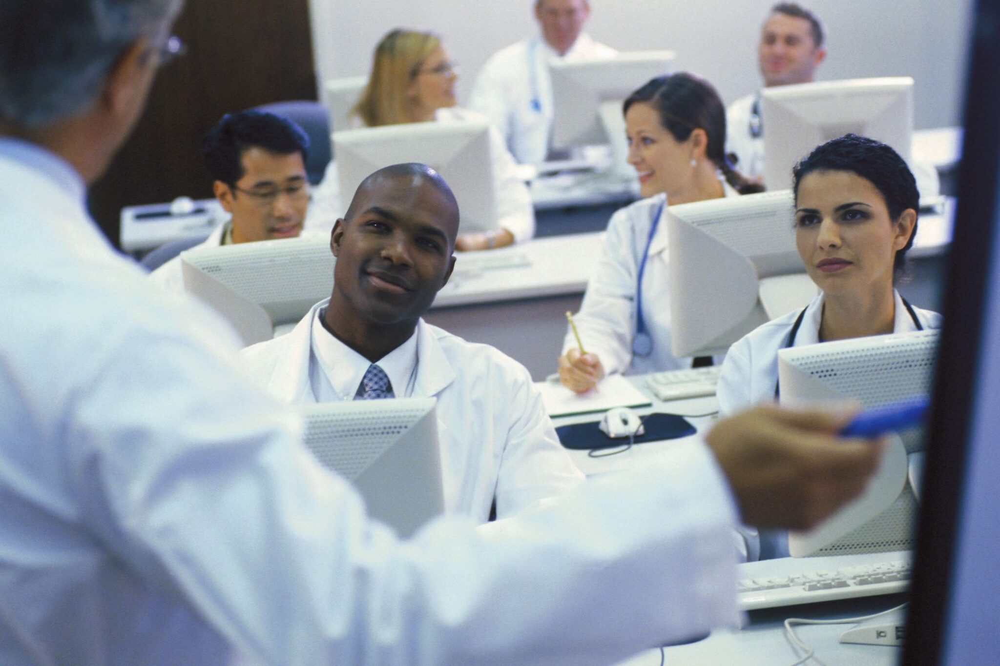 Health care advocates in a training session